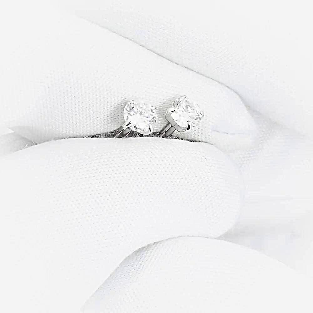 Серьги с бриллиантами из белого золота 585 пробы