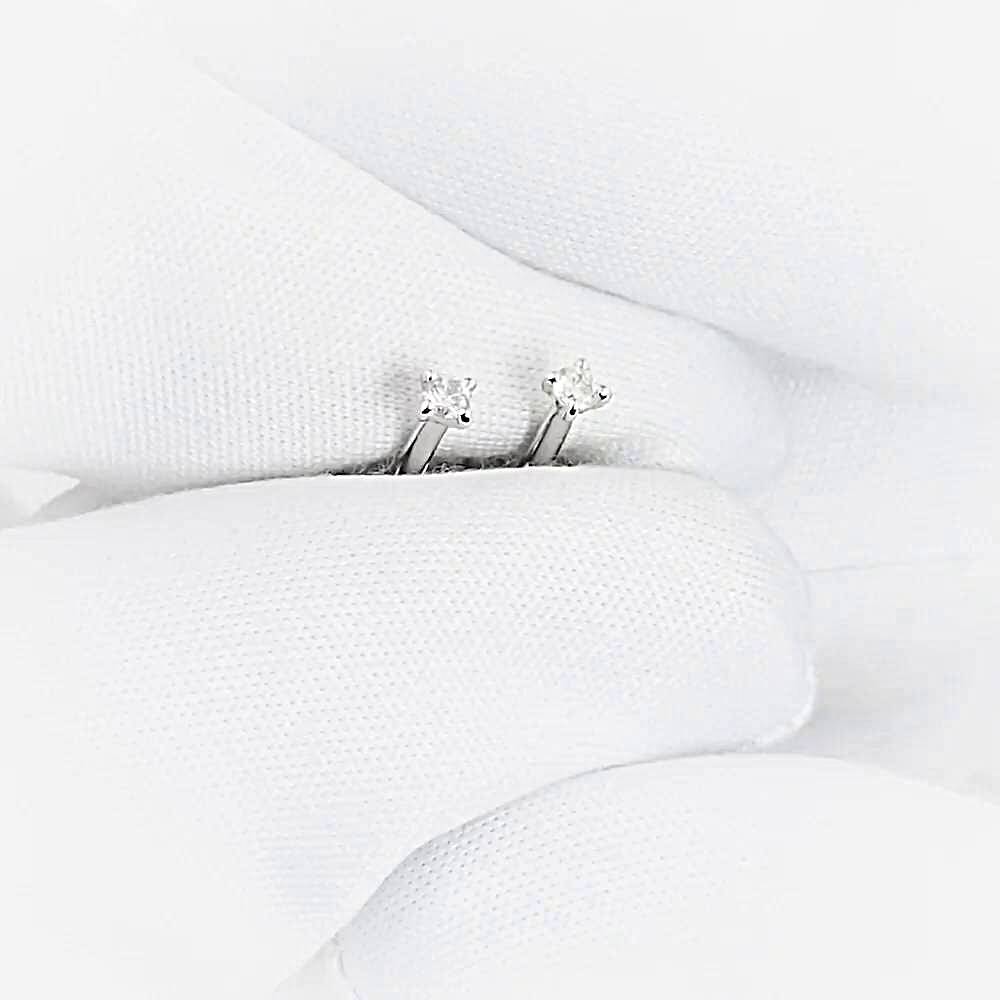 Серьги с бриллиантами из белого золота 585 пробы