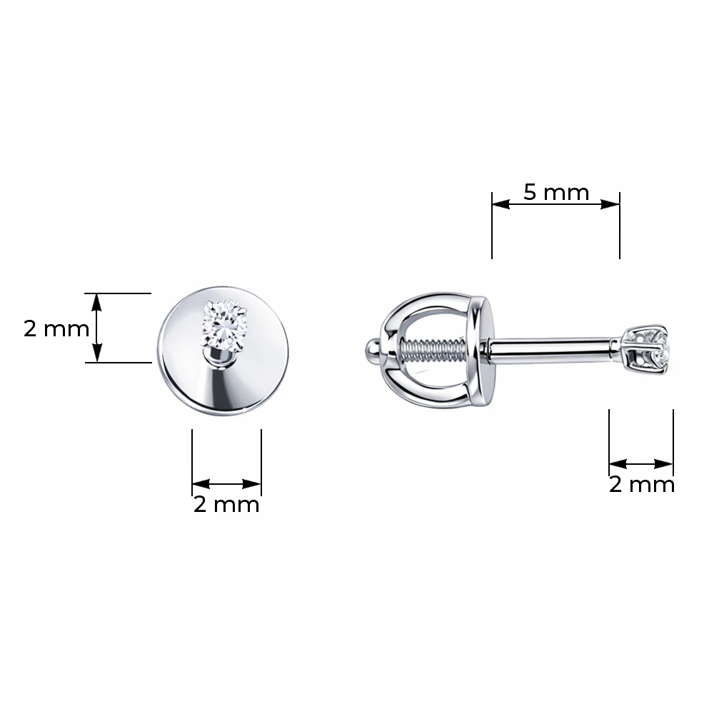 Серьги с бриллиантами из белого золота 585 пробы