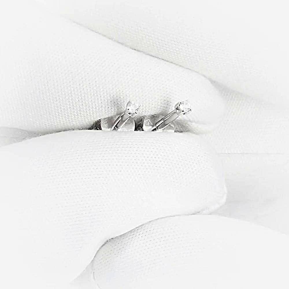 Серьги с бриллиантами из белого золота 585 пробы