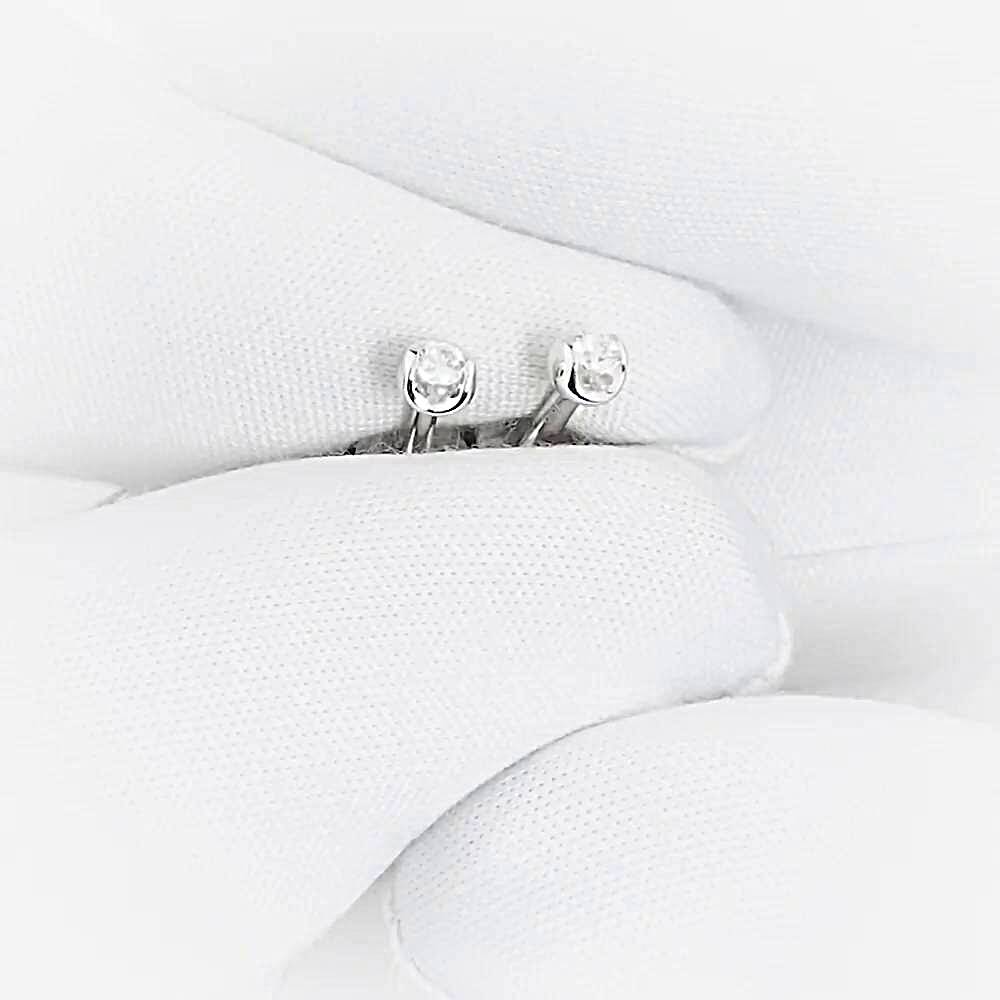 Серьги с бриллиантами из белого золота 585 пробы