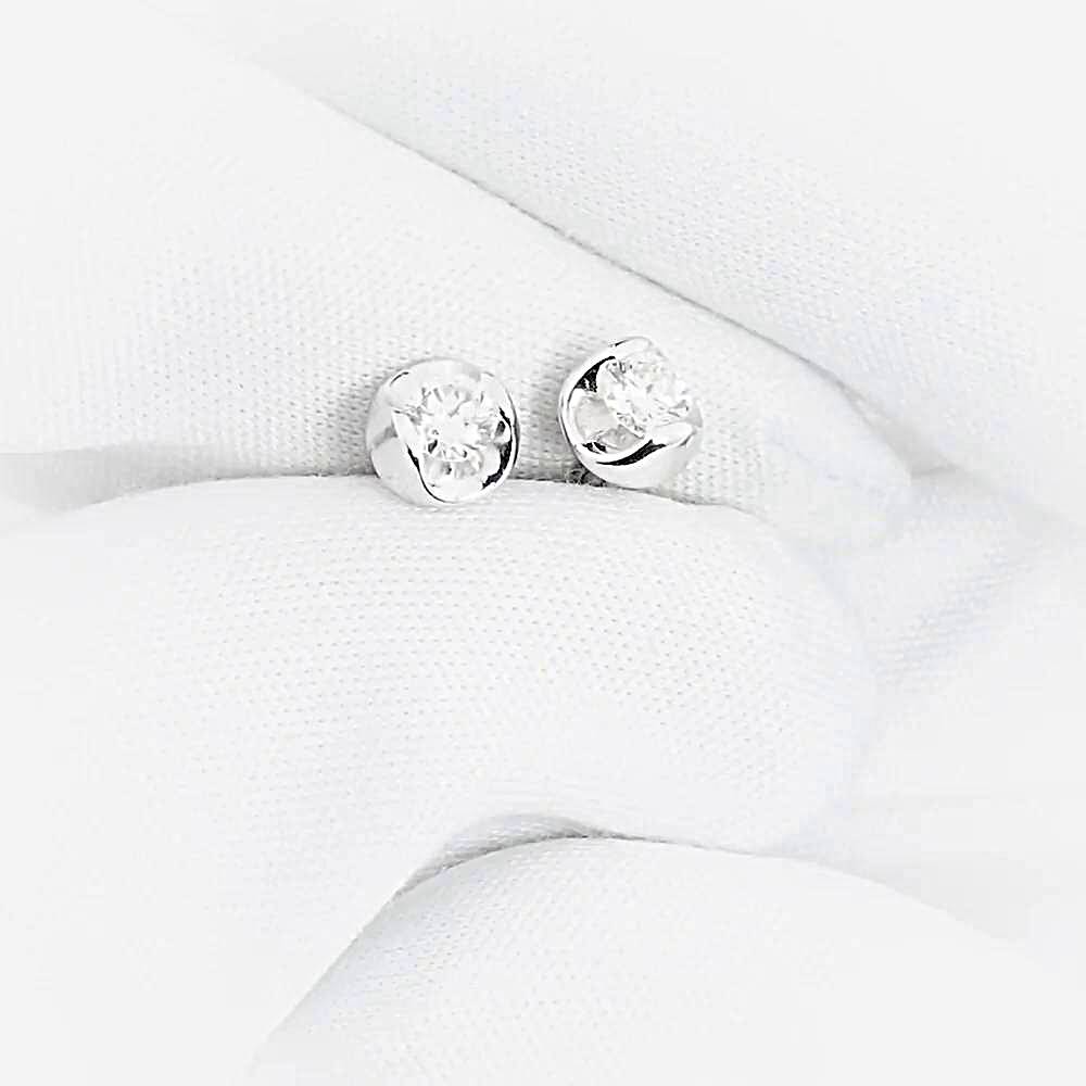 Серьги с бриллиантами из белого золота 585 пробы