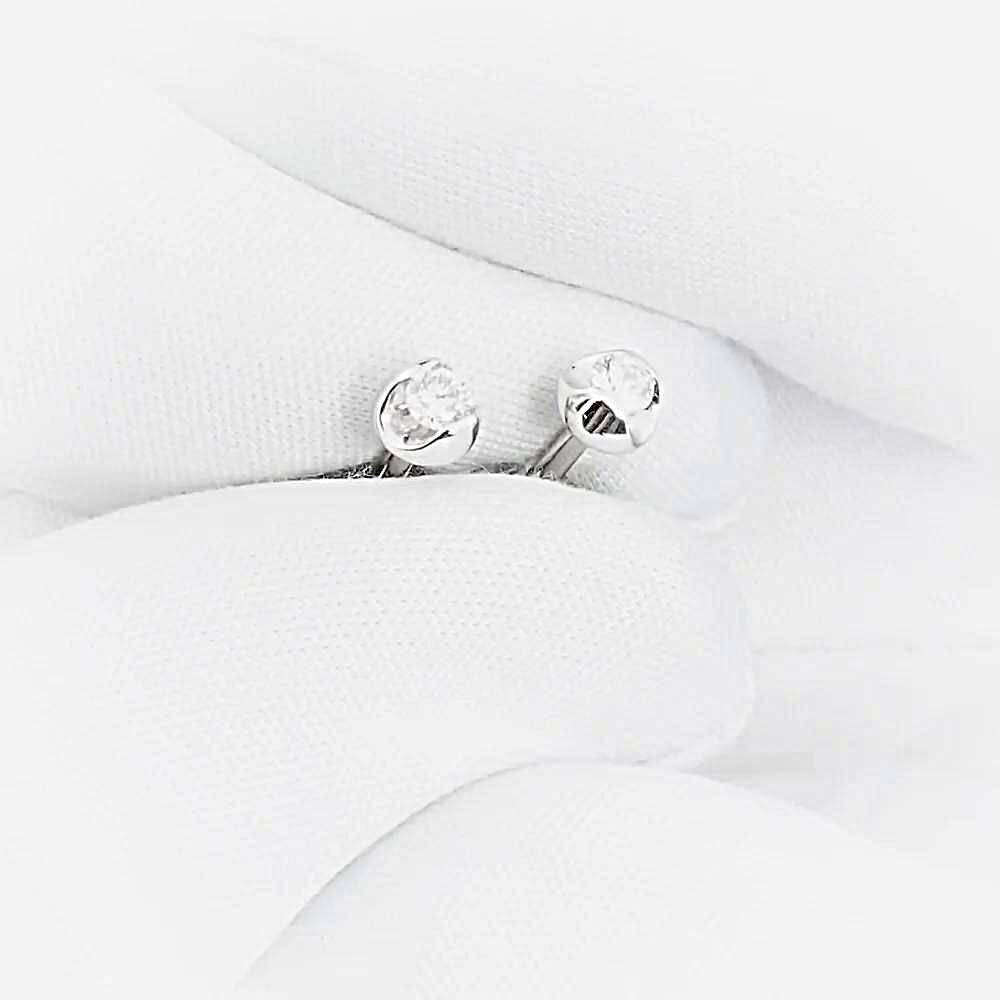 Серьги с бриллиантами из белого золота 585 пробы