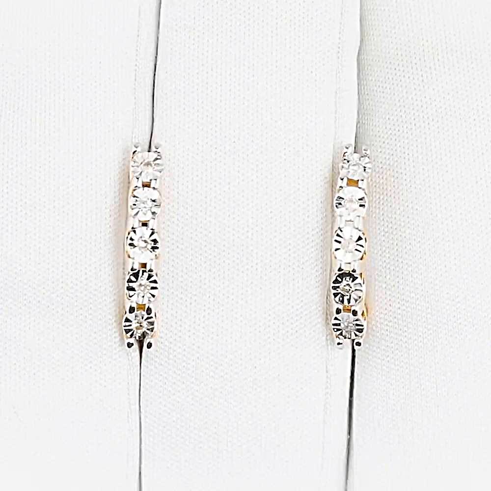 Серьги с бриллиантами из красного золота 585 пробы