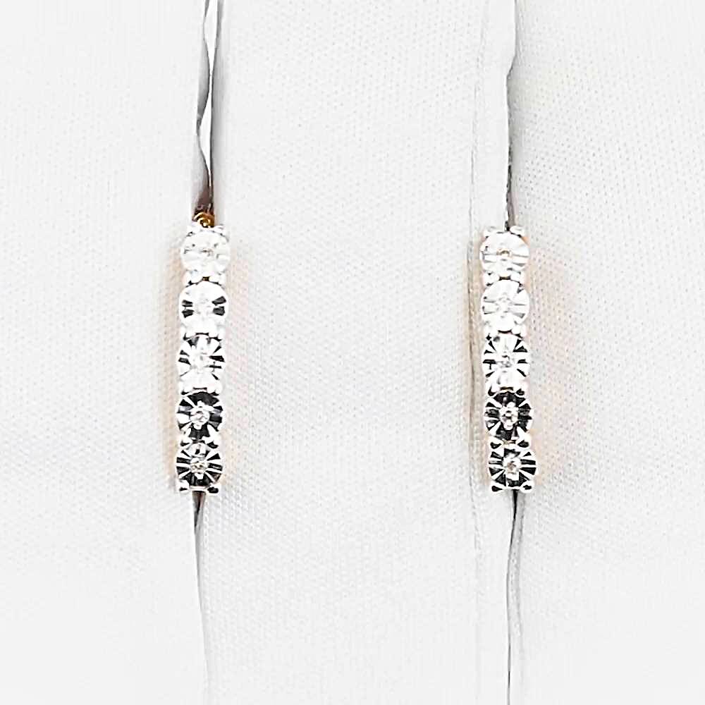 Серьги с бриллиантами из красного золота 585 пробы