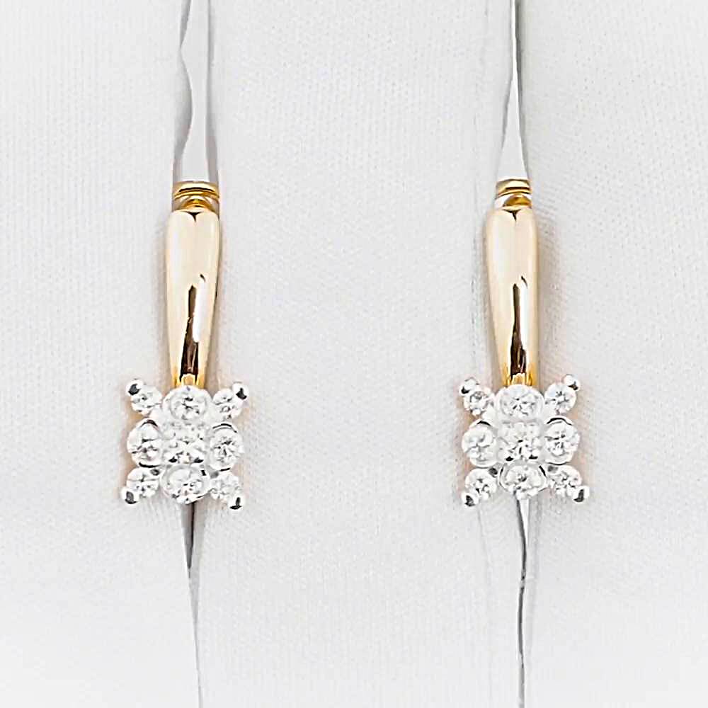 Серьги с бриллиантами из красного золота 585 пробы