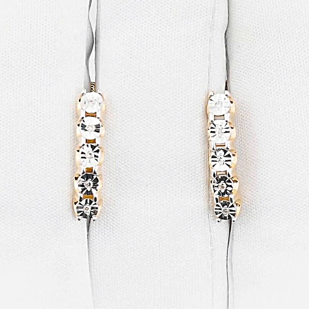 Серьги с бриллиантами из красного золота 585 пробы