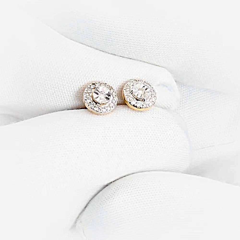 Серьги с бриллиантами из красного золота 585 пробы