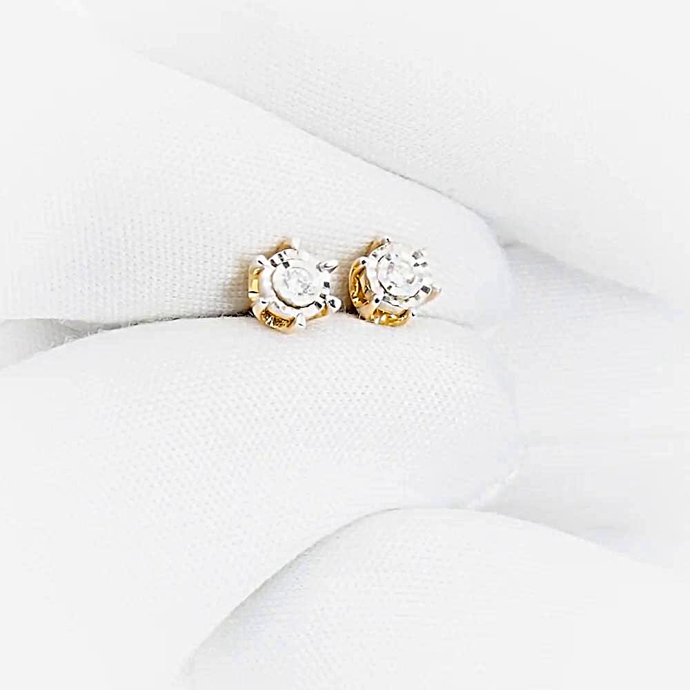 Серьги с бриллиантами из красного золота 585 пробы