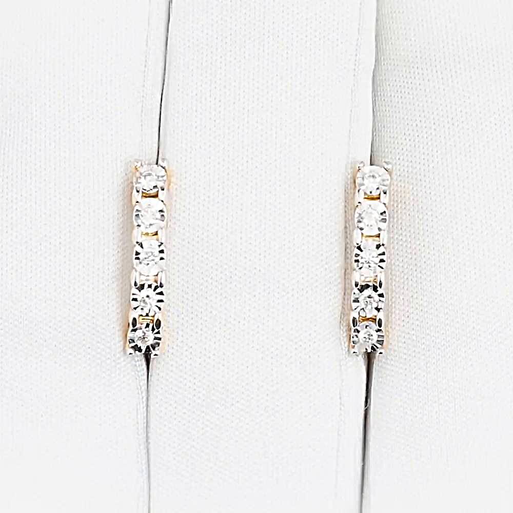 Серьги с бриллиантами из красного золота 585 пробы