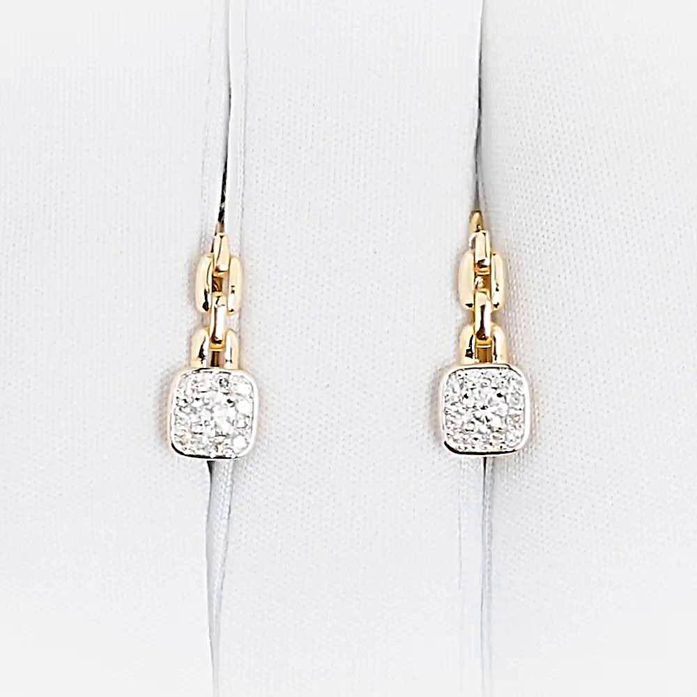 Серьги с бриллиантами из красного золота 585 пробы Серьги с бриллиантами из красного золота 585 пробы