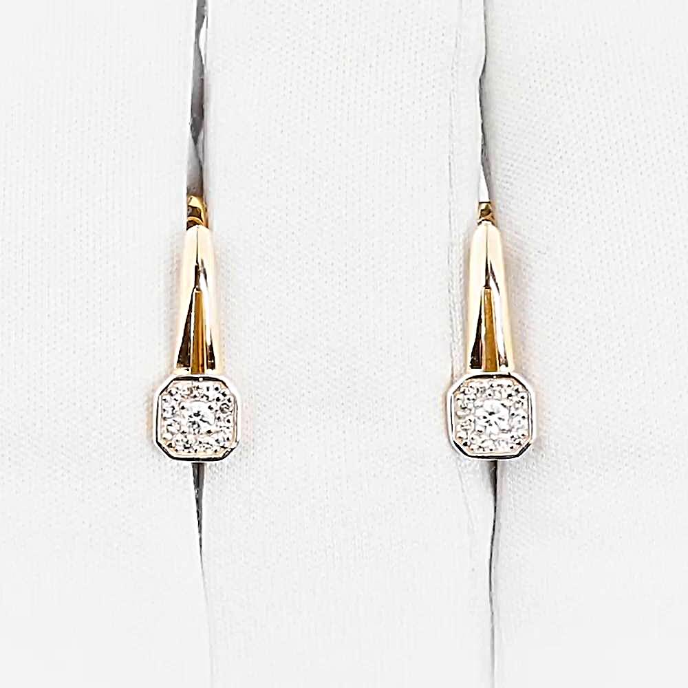 Серьги с бриллиантами из красного золота 585 пробы Серьги с бриллиантами из красного золота 585 пробы