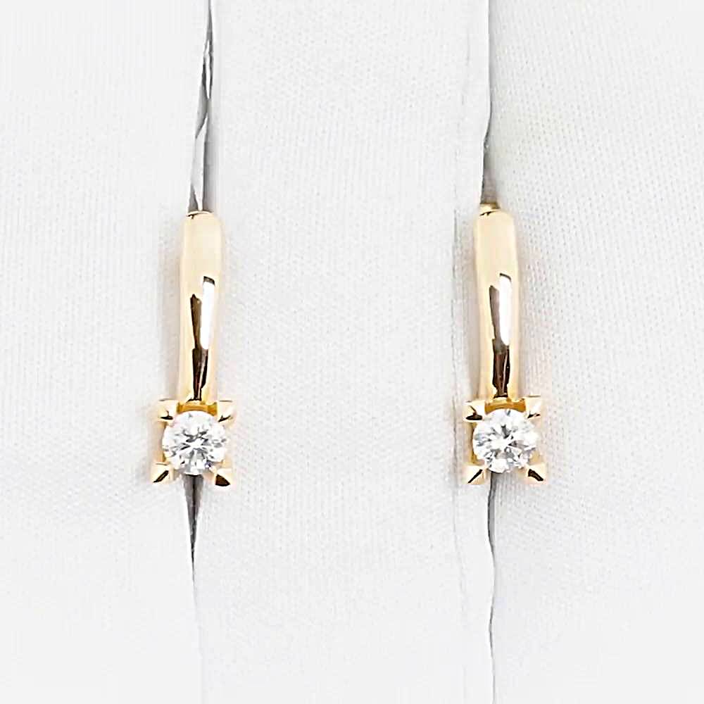 Серьги с бриллиантами из красного золота 585 пробы