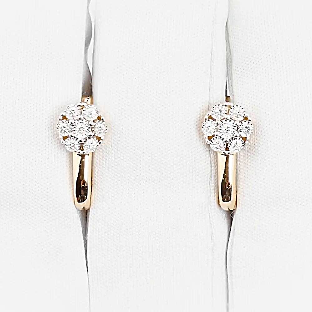 Серьги с бриллиантами из красного золота 585 пробы