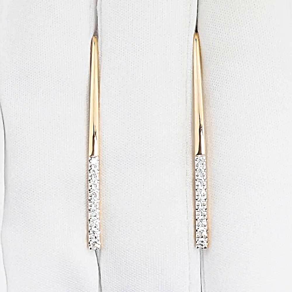 Серьги с бриллиантами из красного золота 585 пробы