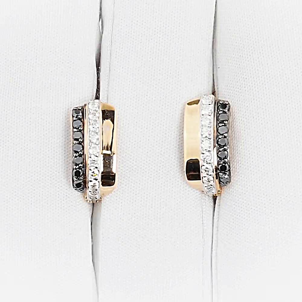 Серьги с бриллиантами из красного золота 585 пробы