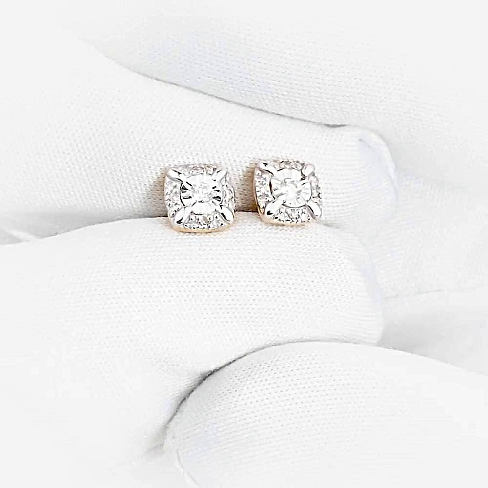 Серьги с бриллиантами из красного золота 585 пробы