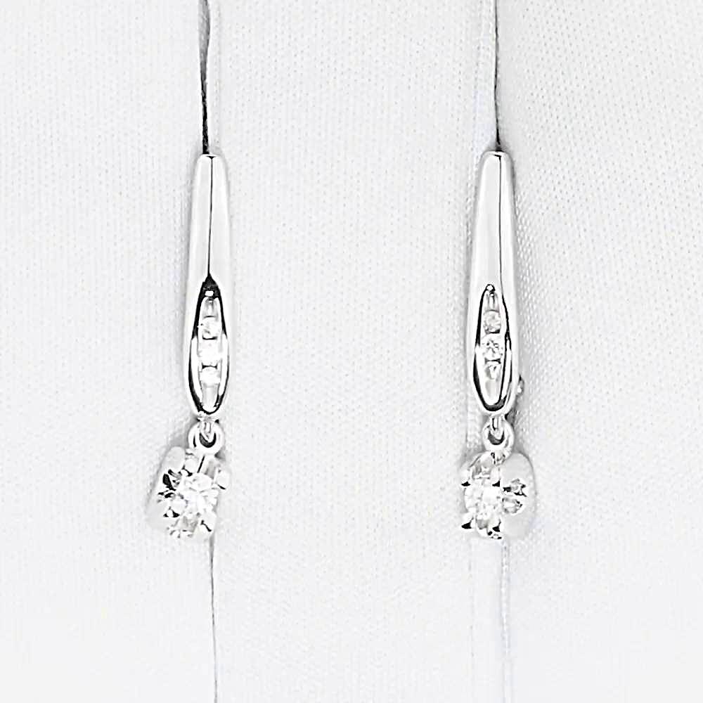 Серьги с бриллиантами из белого золота 585 пробы