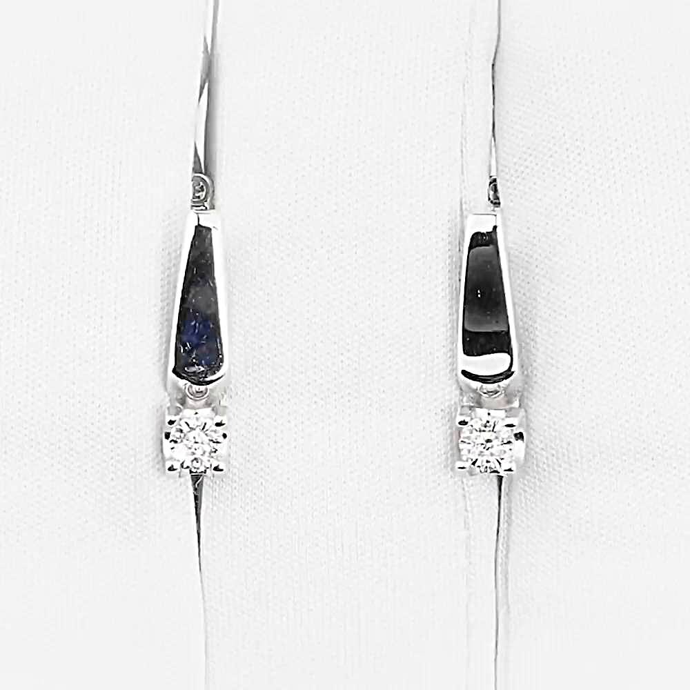 Серьги с бриллиантами из белого золота 585 пробы