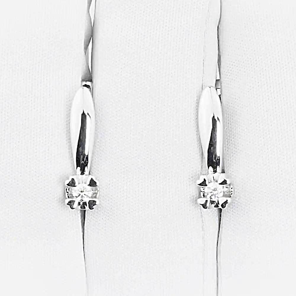 Серьги с бриллиантами из белого золота 585 пробы