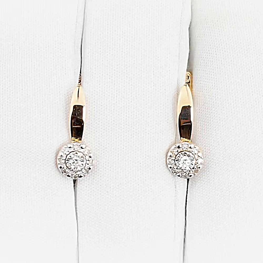 Серьги с бриллиантами из красного золота 585 пробы