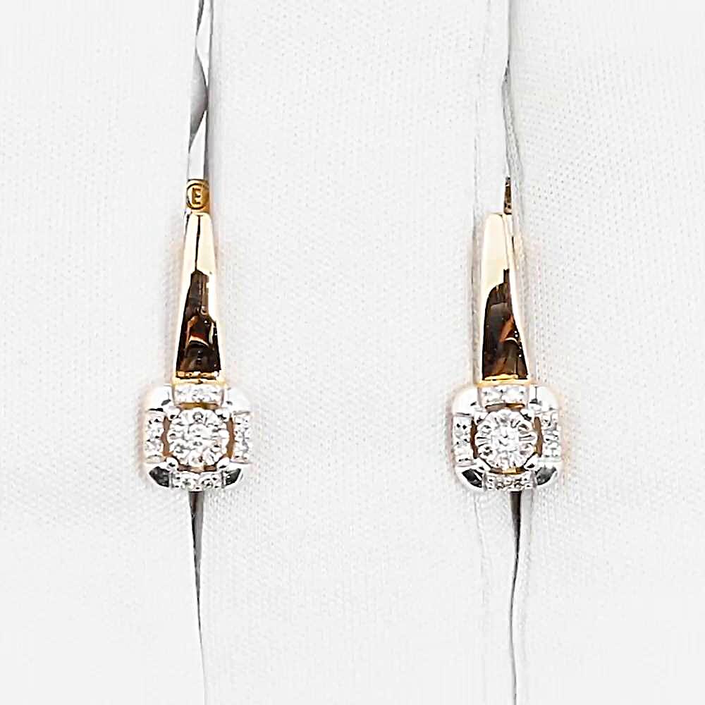 Серьги с бриллиантами из красного золота 585 пробы