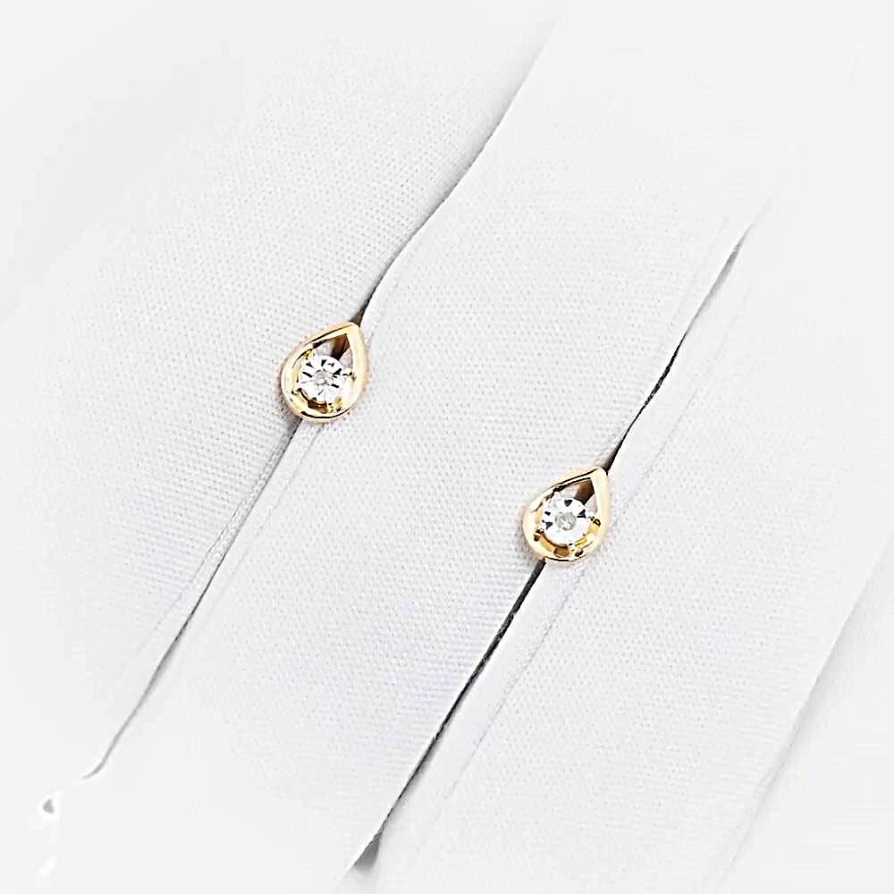 Серьги с бриллиантами из красного золота 585 пробы