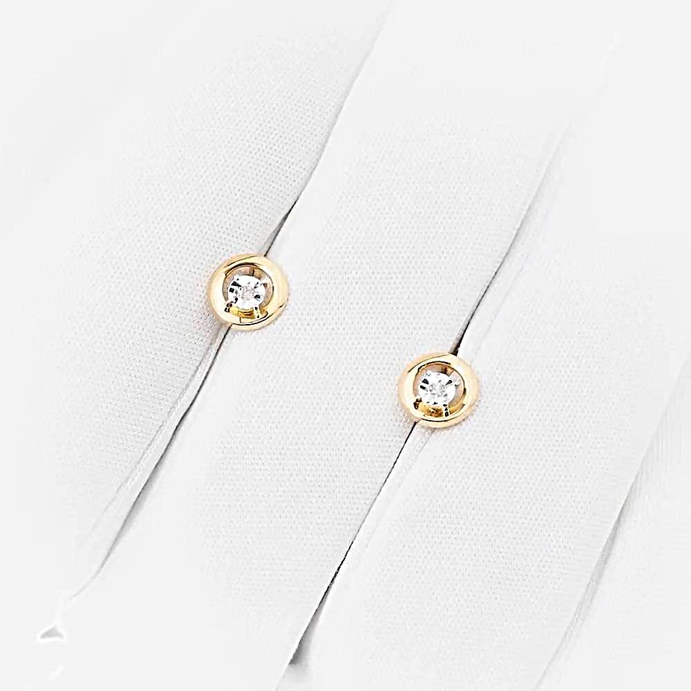 Серьги с бриллиантами из красного золота 585 пробы