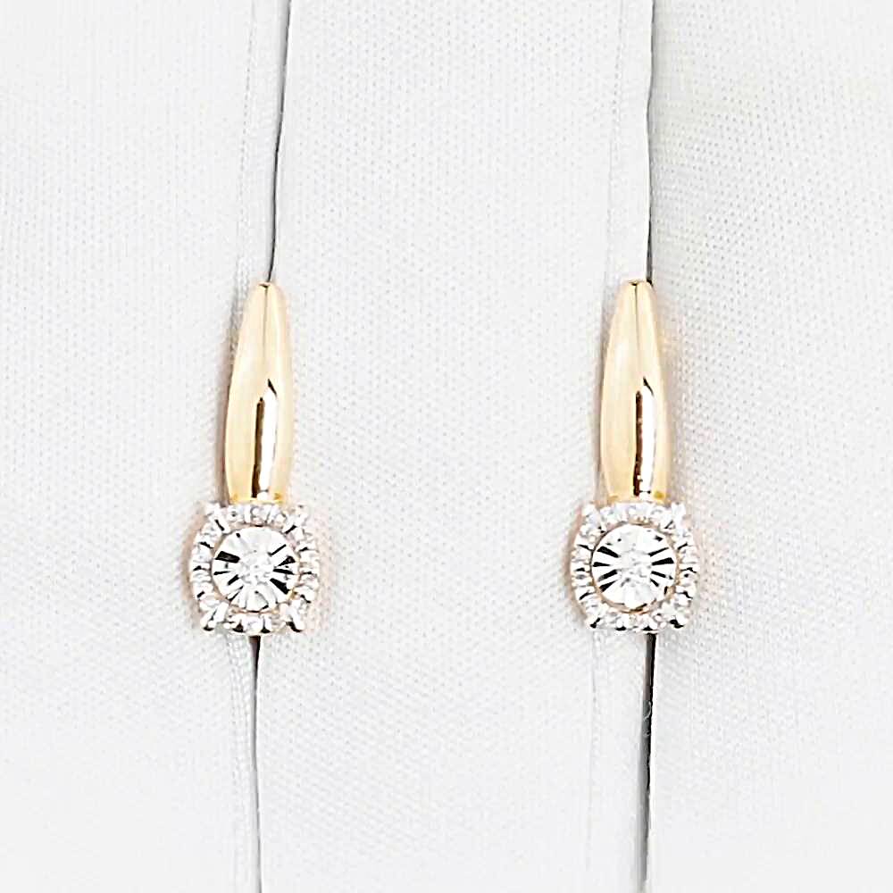 Серьги с бриллиантами из красного золота 585 пробы