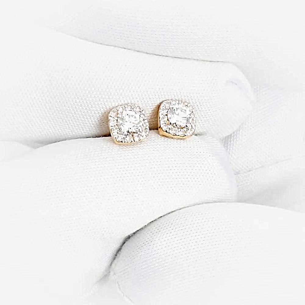 Серьги с бриллиантами из красного золота 585 пробы