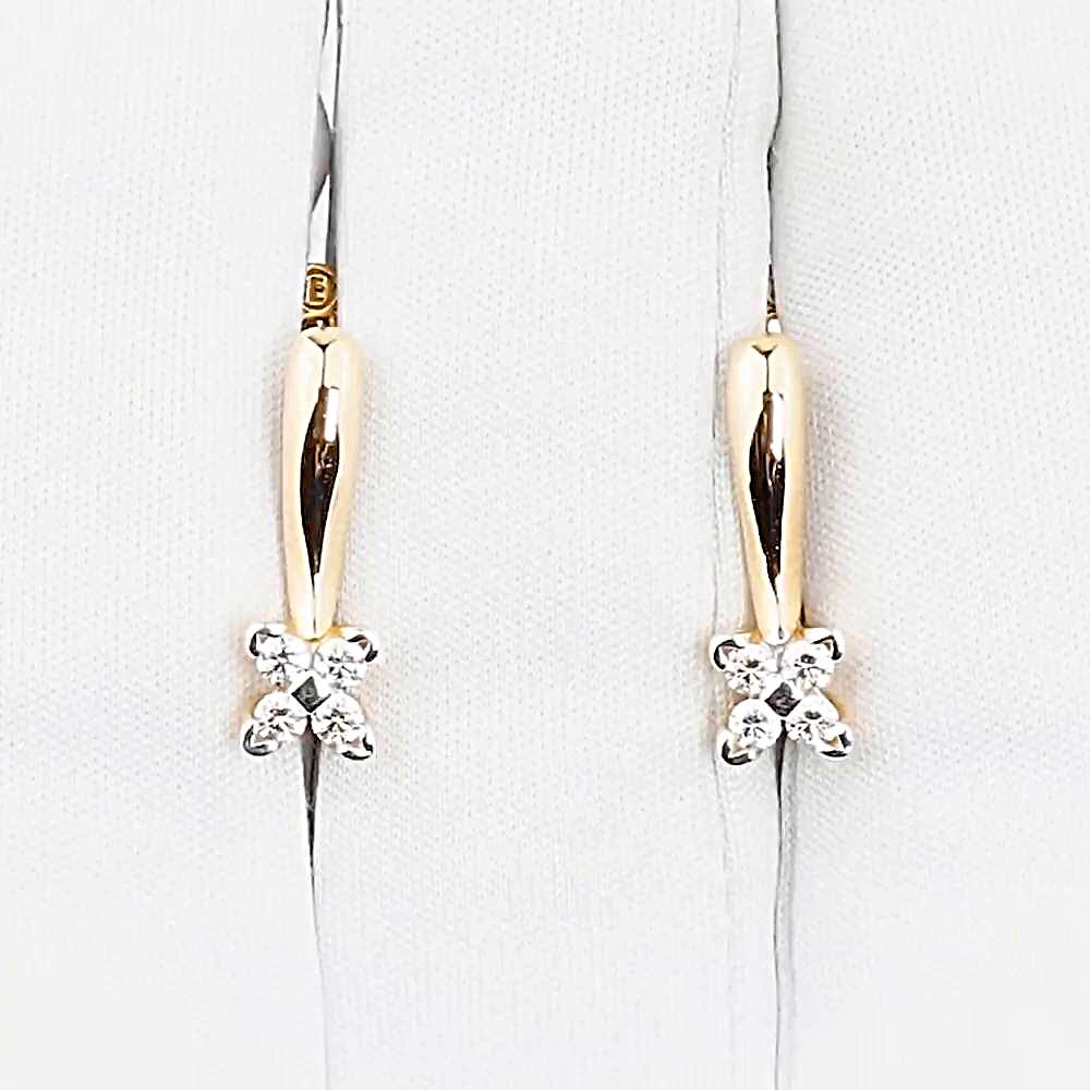 Серьги с бриллиантами из красного золота 585 пробы