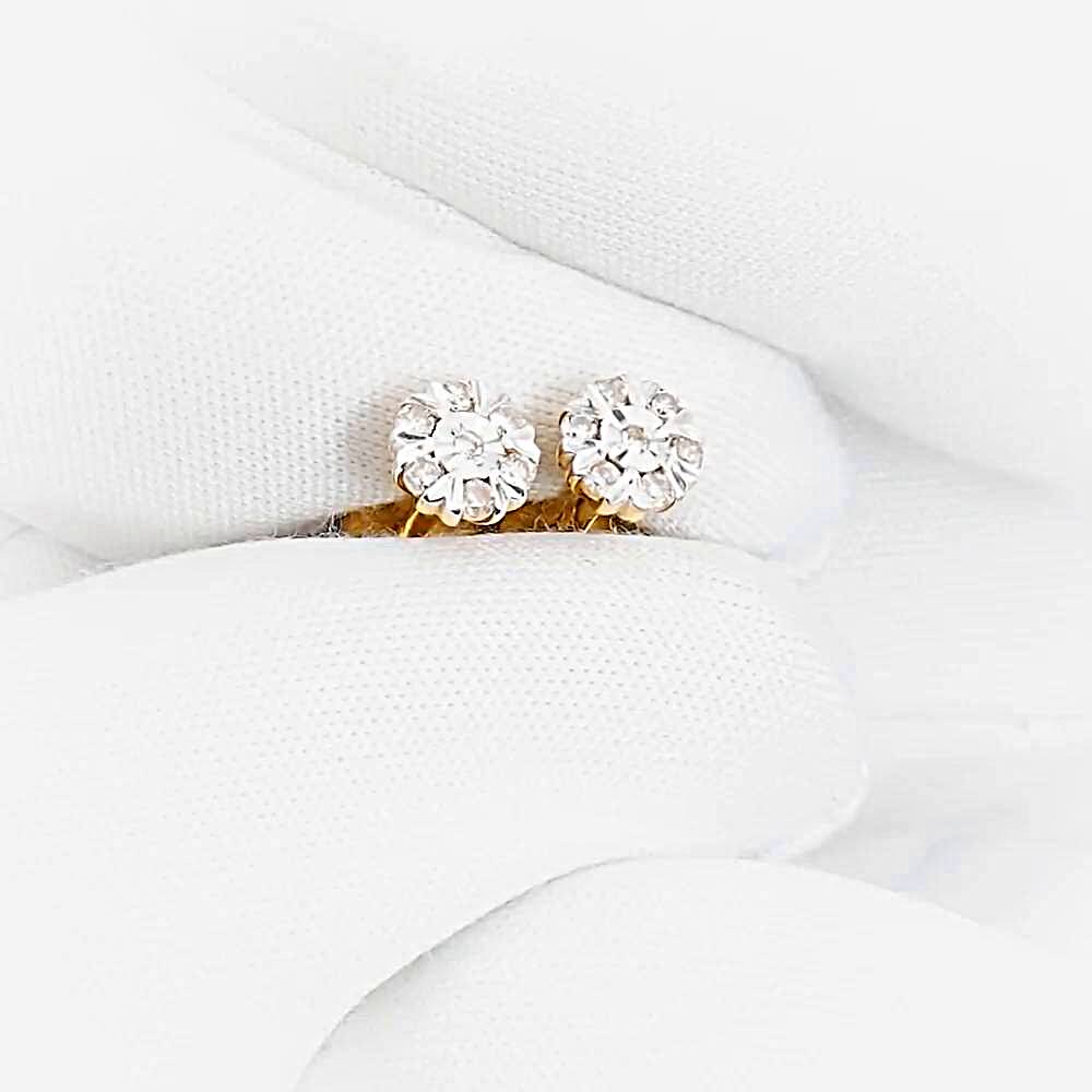 Серьги с бриллиантами из красного золота 585 пробы