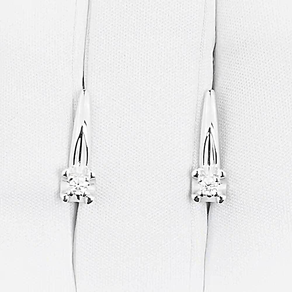 Серьги с бриллиантами из белого золота 585 пробы