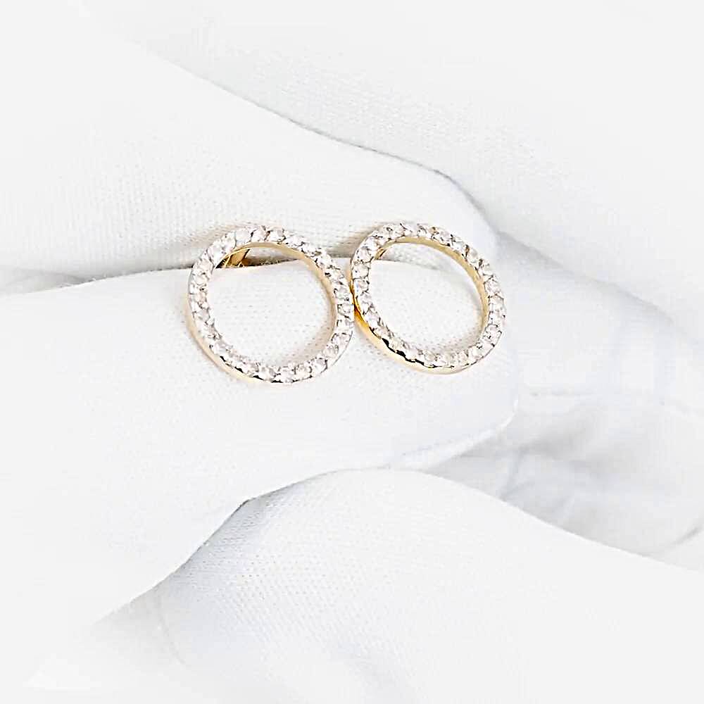 Серьги с бриллиантами из красного золота 585 пробы