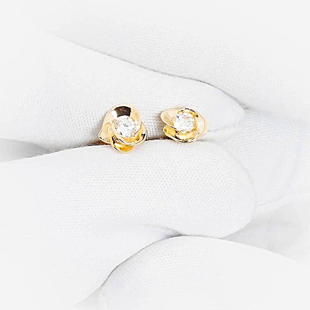 Серьги с бриллиантами из красного золота 585 пробы