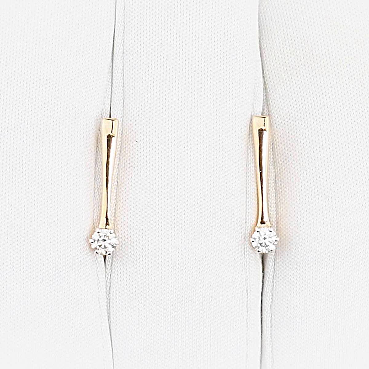 Серьги с бриллиантами из красного золота 585 пробы 1