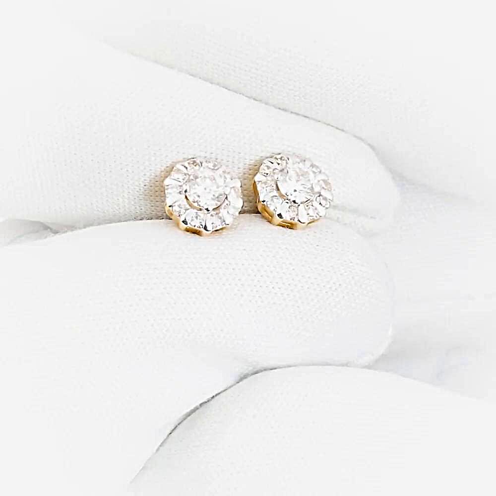 Серьги с бриллиантами из красного золота 585 пробы