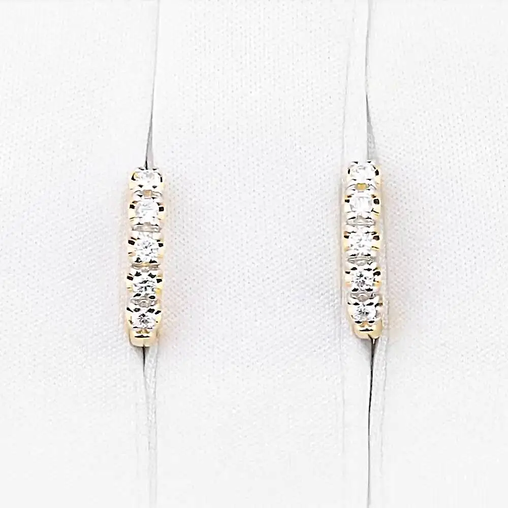 Серьги с алмазами огран. синтет. из красного золота 585 пробы 2