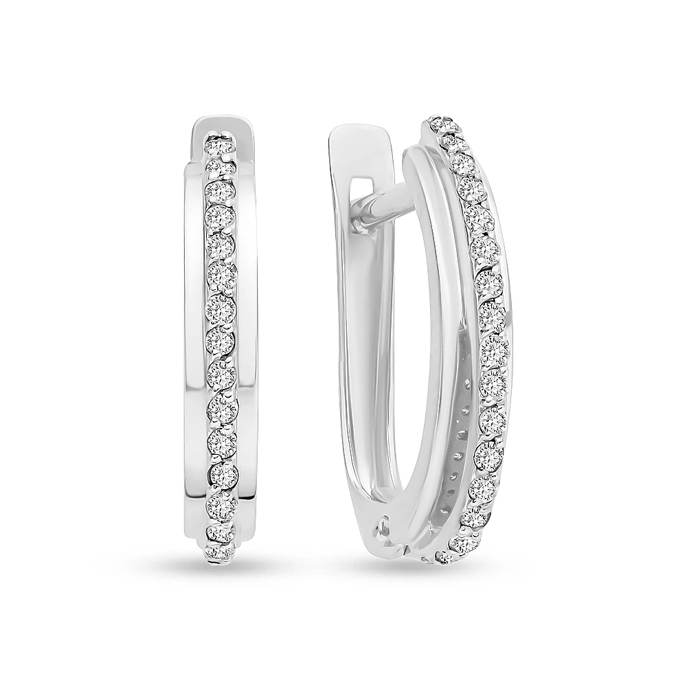 Серьги с бриллиантами из белого золота 585 пробы