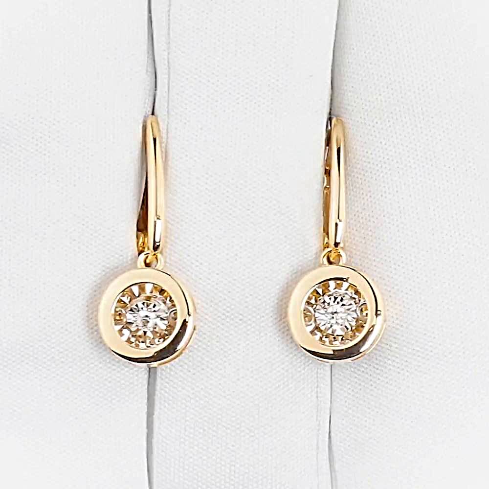 Серьги с бриллиантами из красного золота 585 пробы