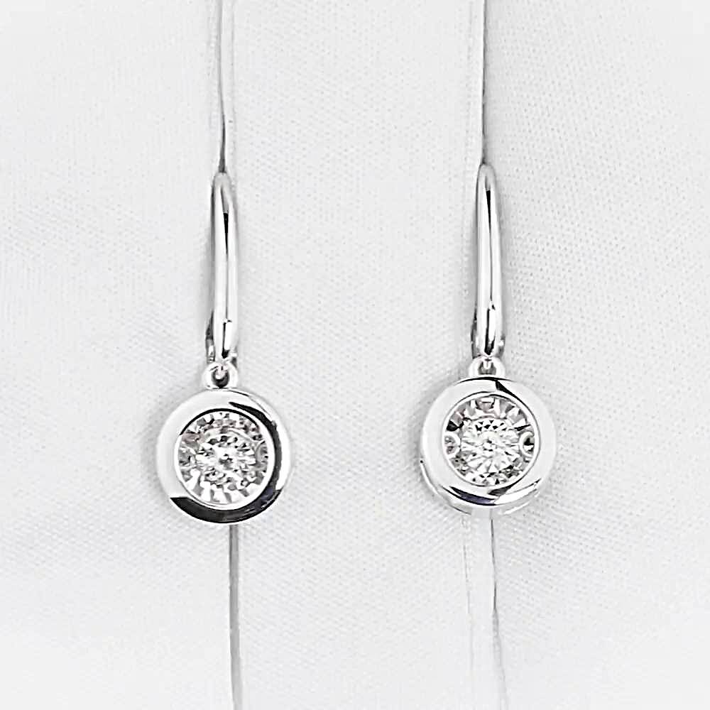 Серьги с бриллиантами из белого золота 585 пробы