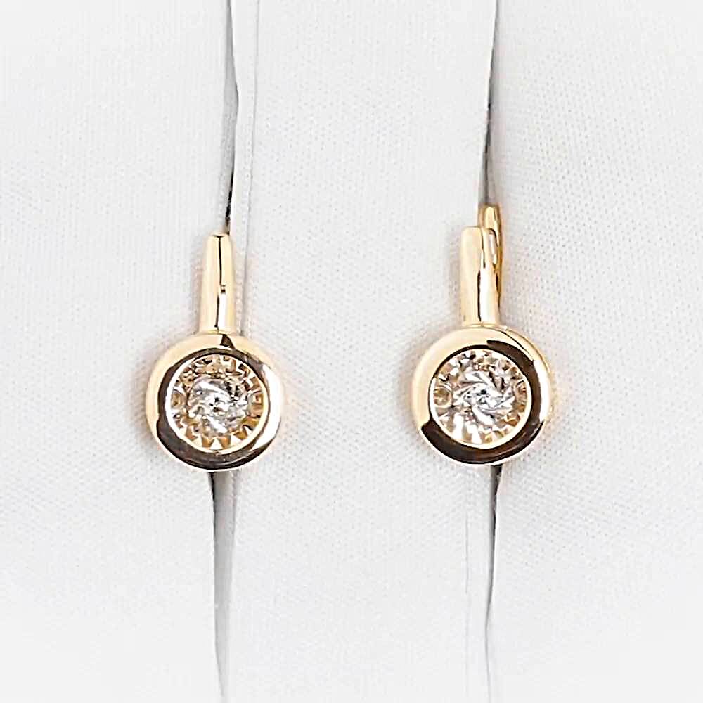 Серьги с бриллиантами из красного золота 585 пробы Серьги с бриллиантами из красного золота 585 пробы