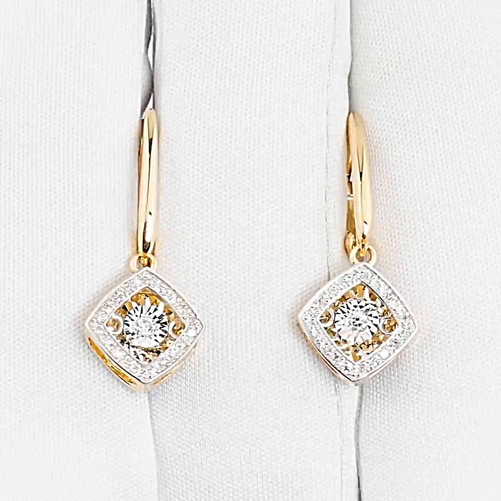 Серьги с бриллиантами из красного золота 585 пробы