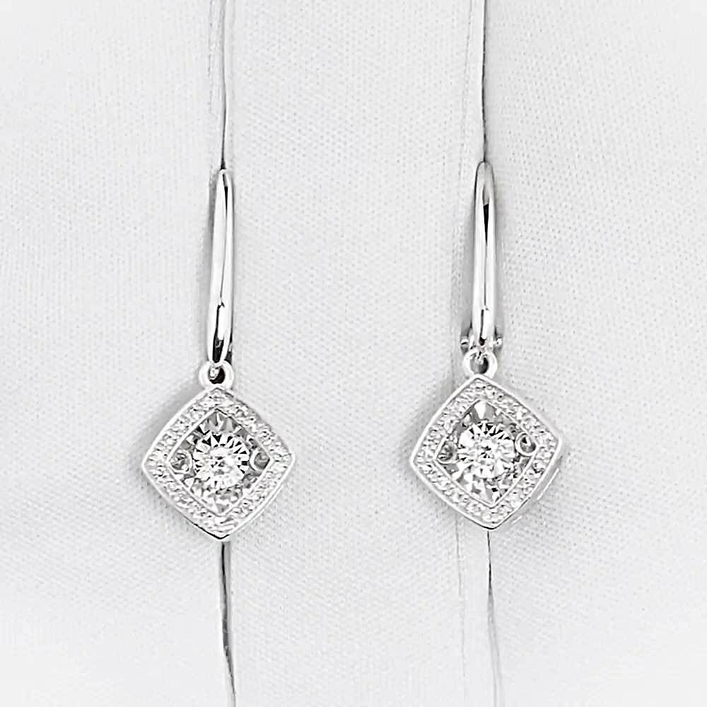 Серьги с бриллиантами из белого золота 585 пробы