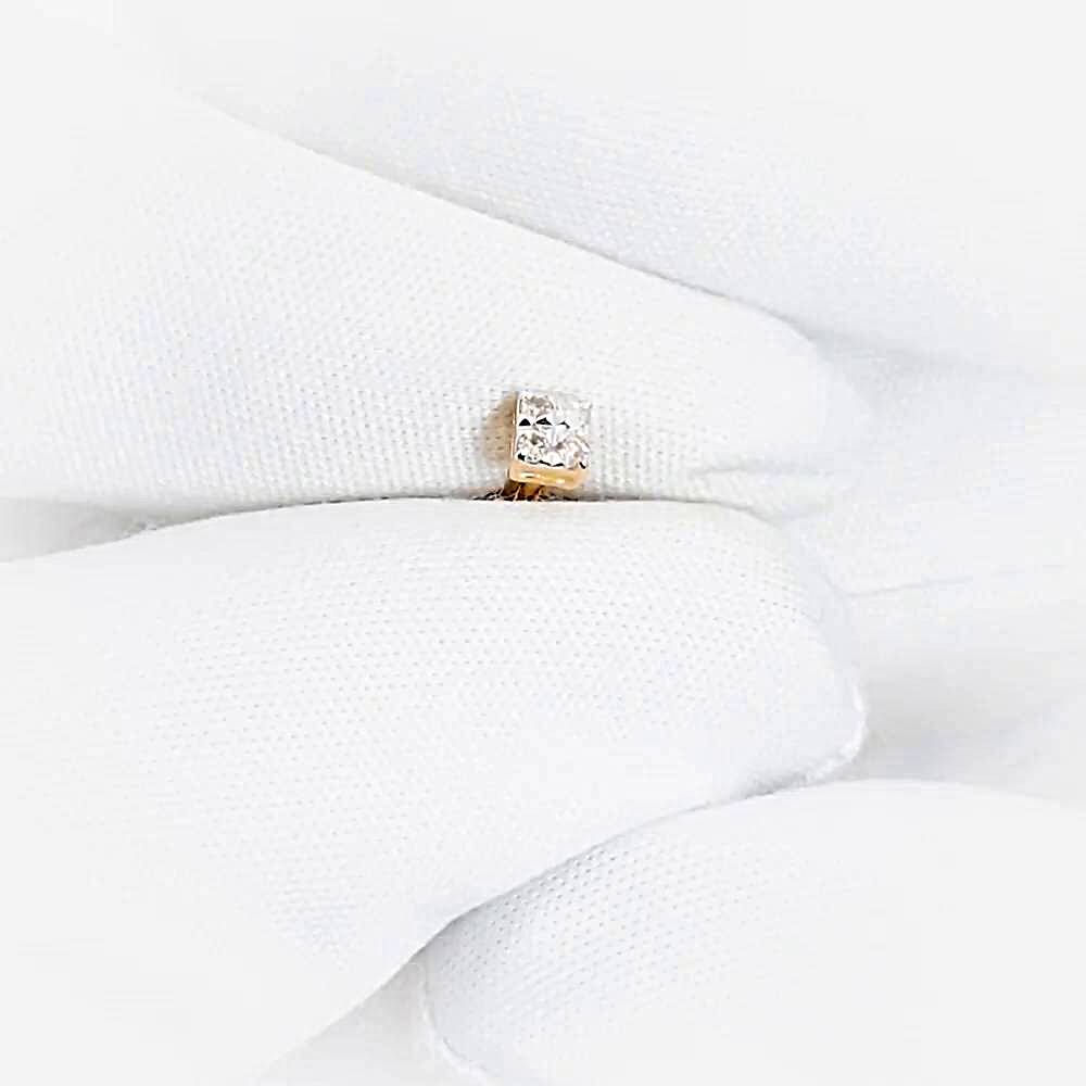 Серьга с бриллиантом из красного золота 375 пробы