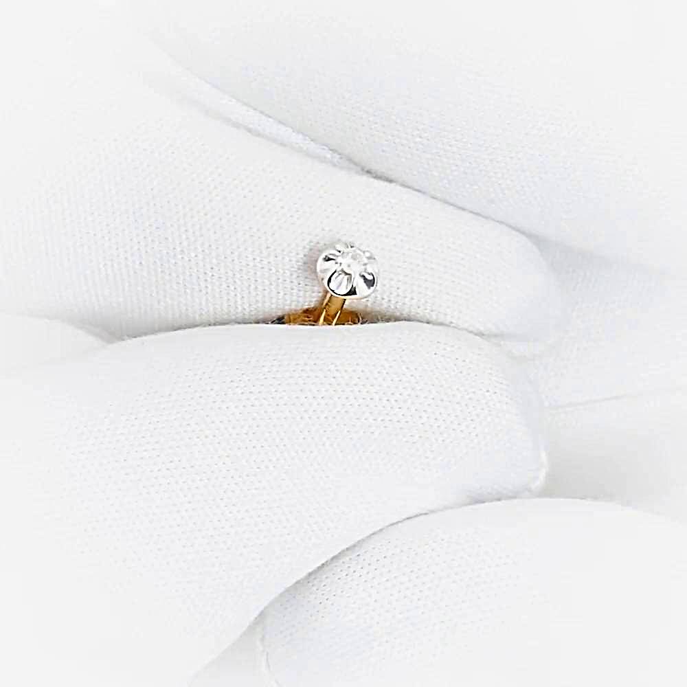 Серьга с бриллиантом из красного золота 375 пробы