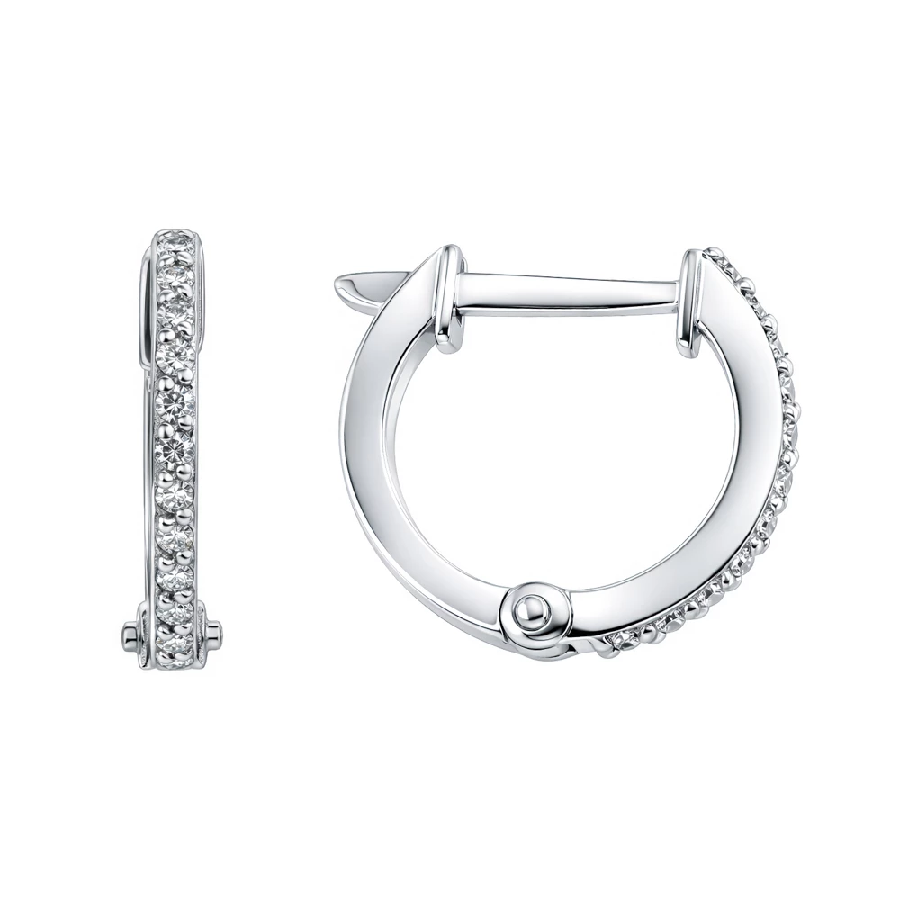 Серьги с бриллиантами из белого золота 585 пробы