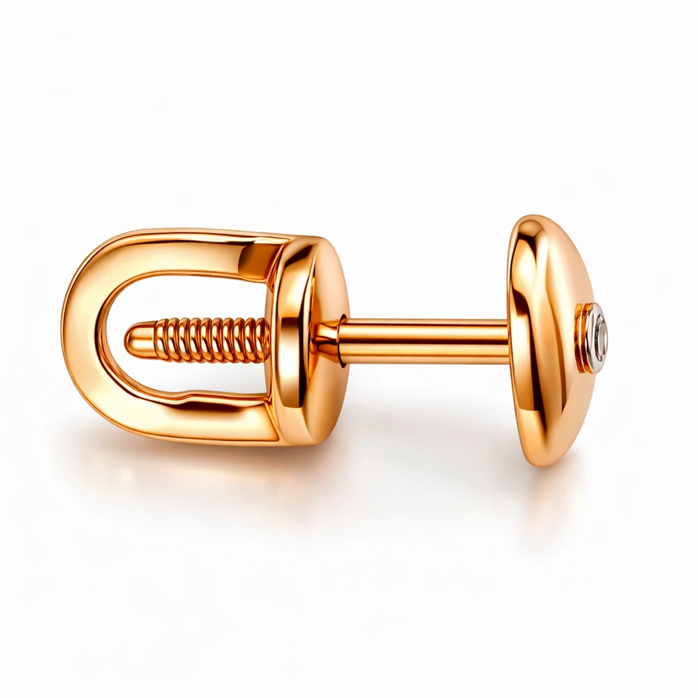 Серьга с бриллиантом из красного золота 375 пробы