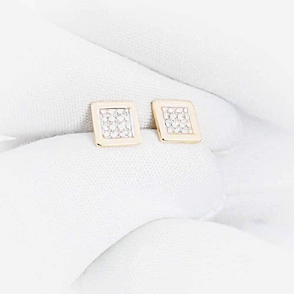 Серьги с бриллиантами из красного золота 585 пробы