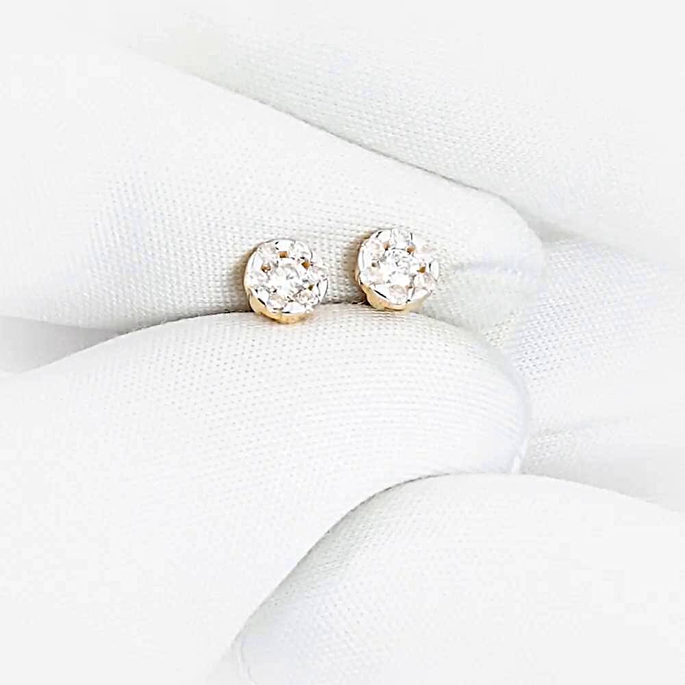 Серьги с бриллиантами из красного золота 585 пробы